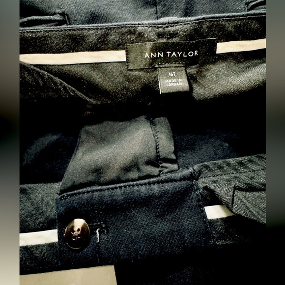 Ann Taylor Eva Ankle Pant Classic Tall Flat Front 4 Pocket Trousers Black SZ 16T - Picture 12 of 14